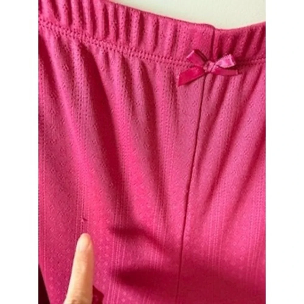 Splendid Womens Pink Pointelle Knit Pajama Set Tank Top Wide Leg Pants RLD0391 L